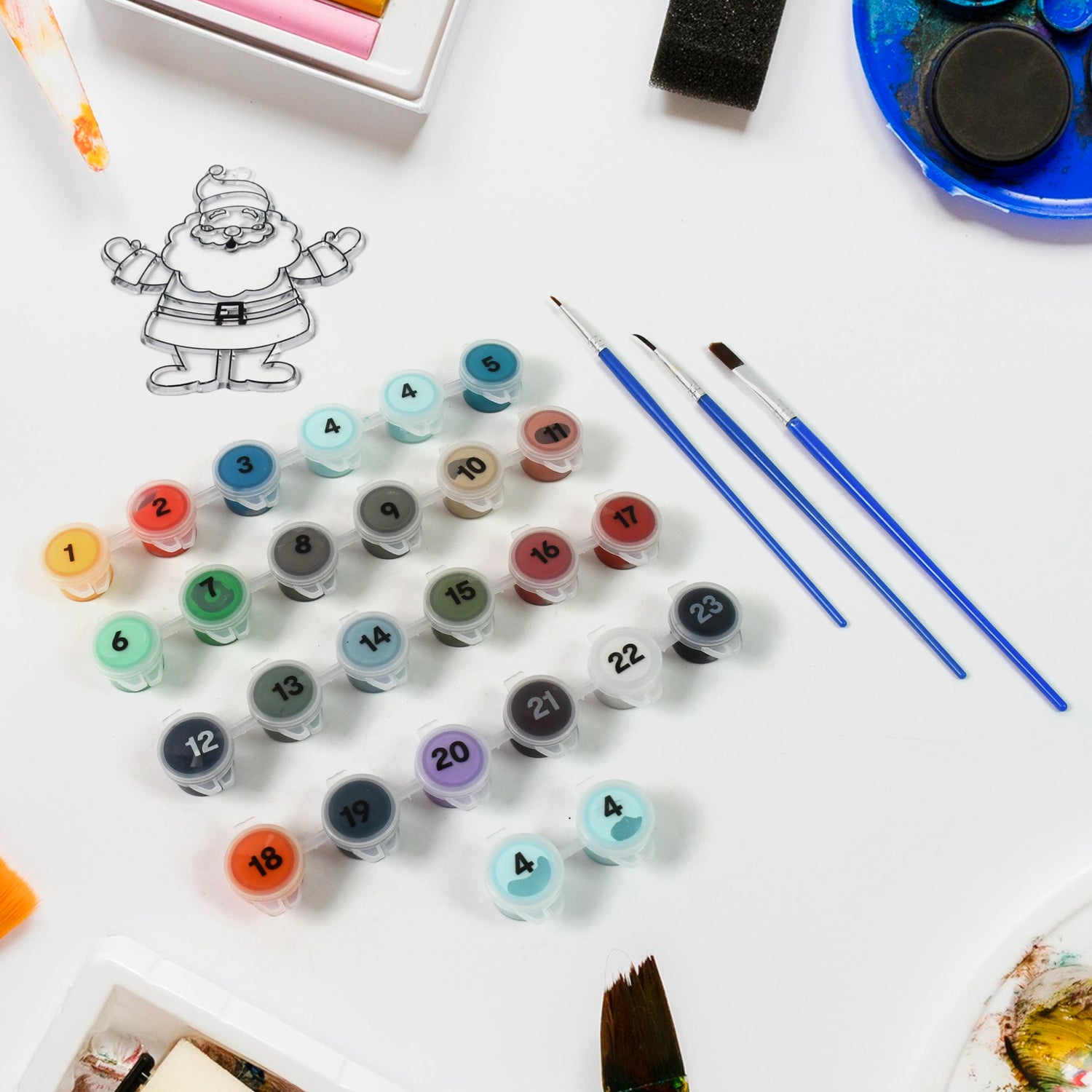 Paint By Number Kits 2 Set 24 Number Color 6 Paint Brushes (2 Set) Paint By Number Kits 2 Set 24 Number Color 6 Paint Brushes (2 Set)